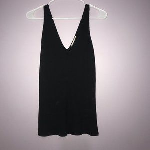 Plain Black V-Neck Tank